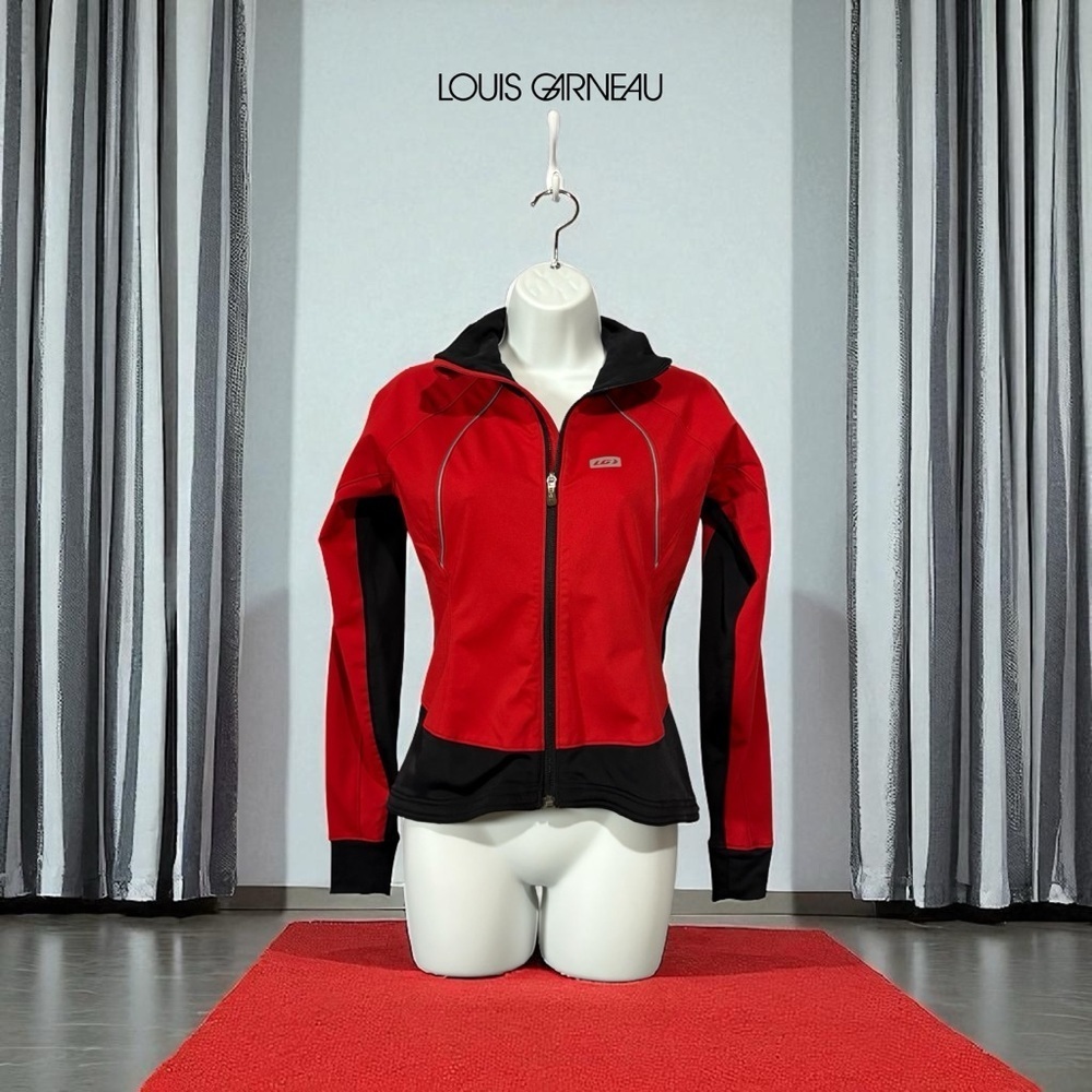 Women's Louis Garneau Cycling Jacket, Small, Black, Red, White 🚲